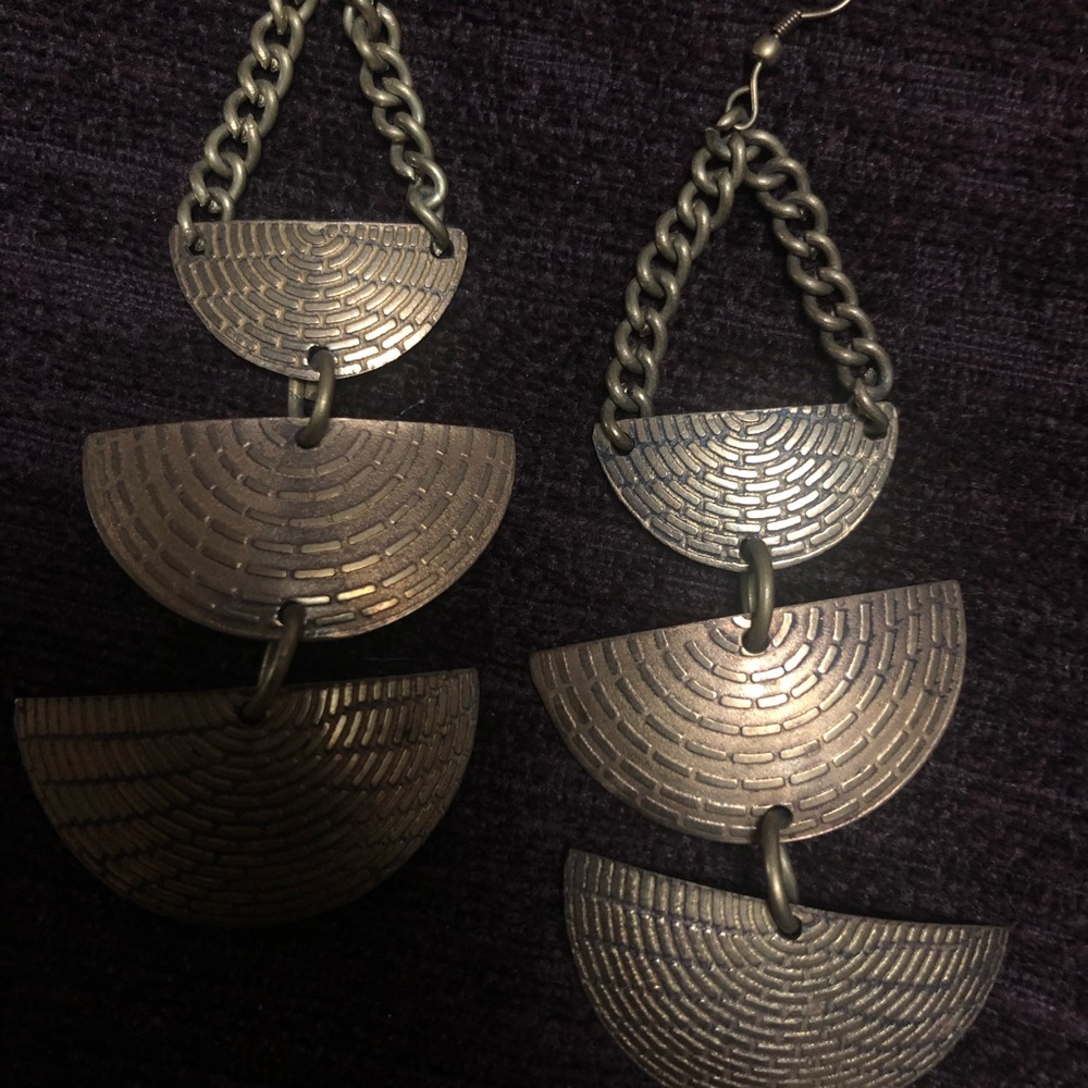 Gold half moon earrings